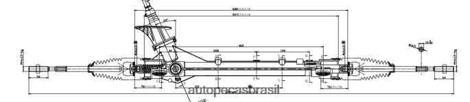 cremalheira de direção hidráulica 908750396 PZR80N2708 Autopeças Campinas CHEVROLET