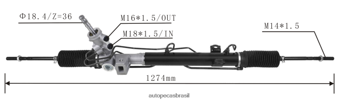 cremalheira de direção hidráulica 4743142ah 4743142ad 4766321ad 4797706 5114163aa 5114164aa 68002222ac 4766250af 5114163aa 157162 4743935ac PZR80N2787 Autopeças Joinville DODGE/CHRYSLER