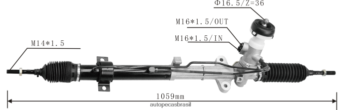 cremalheira de direção hidráulica 57700-1z000 57700-1m500 PZR80N2733 Autopeças Alvorada HYUNDAI/KIA