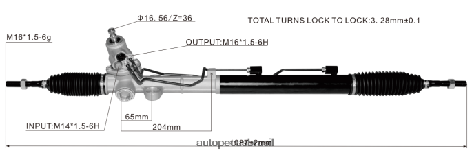 cremalheira de direção hidráulica 57700-3k230 PZR80N2743 Autopeças Alvorada HYUNDAI/KIA