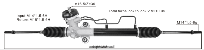 cremalheira de direção hidráulica 57710-25010 57710-25000 57710-25510 PZR80N2738 Autopeças Campinas HYUNDAI/KIA