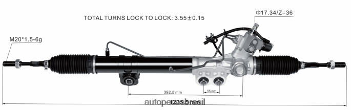 cremalheira de direção hidráulica 49001-1lb3b 49001-1lb2a 49001-1lb2b 49001-1lb3a PZR80N2576 Autopeças Canoas NISSAN