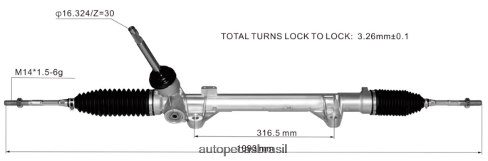 cremalheira de direção hidráulica 48001-8099r 480011626r PZR80N2806 Autopeças Canoas RENAULT