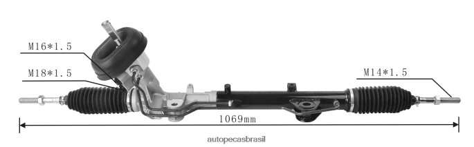 cremalheira de direção hidráulica 49001-6615r 49001-0075r 49001-0125r 49001-2993r 49001-4807r 49001-6557r 49001-2996r PZR80N2803 Autopeças Alvorada RENAULT