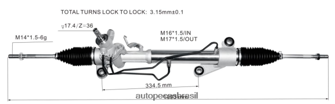 cremalheira de direção hidráulica 44200-13021 44250-02170 PZR80N2473 Autopeças Alvorada TOYOTA