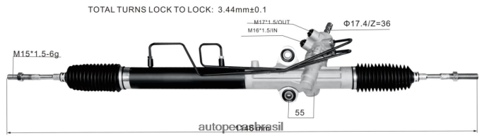 cremalheira de direção hidráulica 44200-26560 PZR80N2485 Autopeças Caxias Do Sul TOYOTA