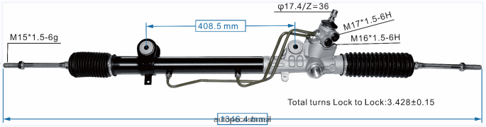 cremalheira de direção hidráulica 44250-04020 PZR80N2465 Autopeças Caxias Do Sul TOYOTA