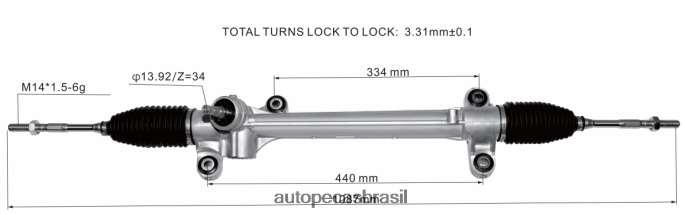 cremalheira de direção hidráulica 45510-47030 45510-47020 PZR80N2444 Autopeças Curitiba TOYOTA