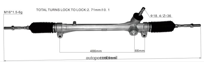 cremalheira de direção hidráulica 45510-48070 PZR80N2520 Auto Peças Brasil TOYOTA