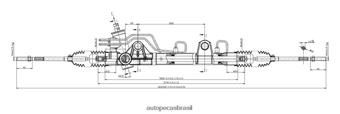 cremalheira de direção hidráulica 96fb-3200-ah PZR80N2663 Autopeças Alvorada FORD