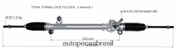 cremalheira de direção hidráulica jx6c-3a500-ad PZR80N2664 Autopeças Curitiba FORD