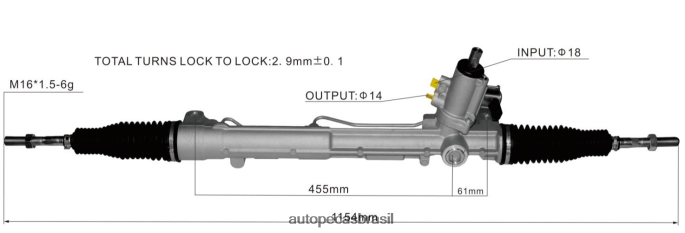 cremalheira de direção hidráulica 8rd422065 8r1422065g 8rd422065a PZR80N2418 Autopeças Campinas VOLKSWAGEN